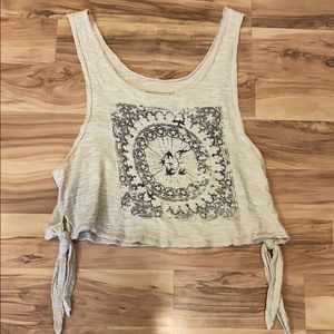 Free People tan graphic tank